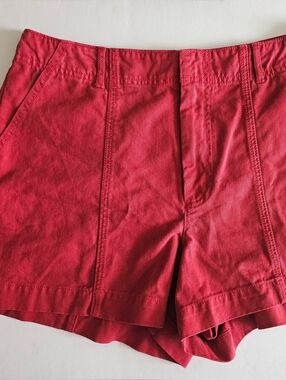 Universal Thread Women's High Rise Burgundy Chino Shorts Size 10 Cotton Preppy